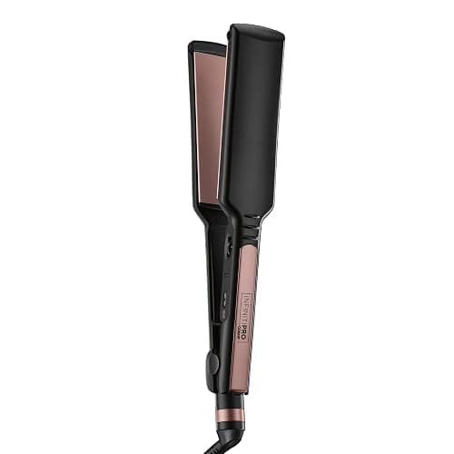 Infiniti PRO CONAIR Rose Gold Ceramic Flat Iron Hair Straightener, 1 3/4-Inch Flat Iron with Extra-Long Plates, Including a Floating Plate, Advanced Heat Technology, Black - Image 1