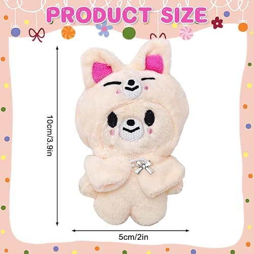 BAISHUWU Stray Kids Peluche, 10CM S-Tray Kids Porteclés en Pel-uche, Série Skzoo Porteclés en PE-luche, Stray-Ki-DS Plushdoll Porte Clés, SK-Zoo Poupée Pelu-Che, pour Les Fans de S-Tray Ki-DS (M3) thumbnail 3