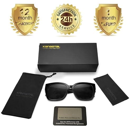 KANASTAL Fit Over Glasses Sunglasses for Women Men, Wrap Around Big Square Polarized Oversize with UV400 Protection thumbnail 6