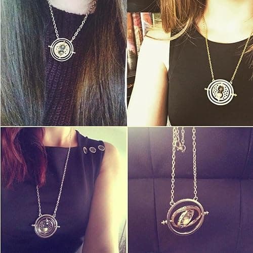 Fisemira Time Hourglass Necklace, Magical Travel Hourglass Rotating Pendant Necklace, Gift Fans Costume Jewelry thumbnail 5
