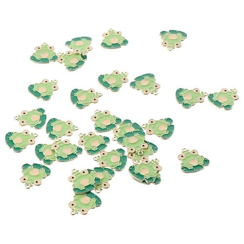 hobbyhub 30Pcs Alloy Enamel Green Frog Charms for DIY Handmade Bracelet Necklace Earring Craft,Metal Cute Animal Pendants Dangle Jewelry Charms thumbnail 4