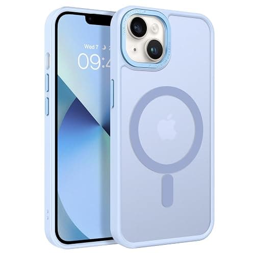 BENTOBEN Magnetic for iPhone 13 Case & iPhone 14 Case [Compatible with Magsafe] Translucent Matte Phone Case iPhone 13/14 Slim Thin Shockproof Women Men Protective Cover, Light Blue - Image 1