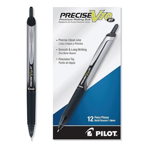 PILOT Precise V10 RT Retractable Ball Pens, 1.0mm, Black, 12-Pack | Writing made smooth, retractable ink pens for writing, refillable, rolling ball, black pens, bold point thumbnail 4