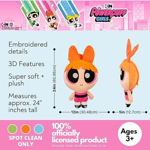 Collectibles The Powerpuff Girls Blossom Bedding Super Soft Cozy Decorative Cuddle Pillow, (Officially Licensed Product) By Franco thumbnail 2