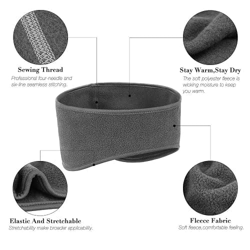 Komake Ear Warmers Headband, Fleece Earmuffs Running Headband Winter Ear Covers Moisture Wicking Ski Sport Headband for Men & Women (19.2 inches, One Size, Cycling) thumbnail 3