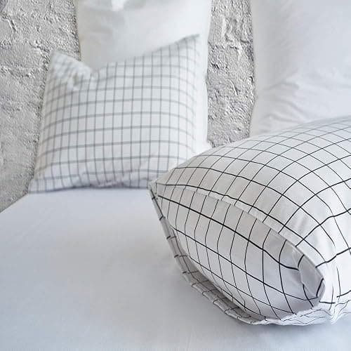 Black and White Bedding Set Grid,Cute Plaid Duvet Cover Kids Teens Room Decor Reversible Aesthetic Checkered Comforter Cover Set Twin Size,Modern Geometric Boys Girls Bedding with 1 Pillowcase,Soft thumbnail 6