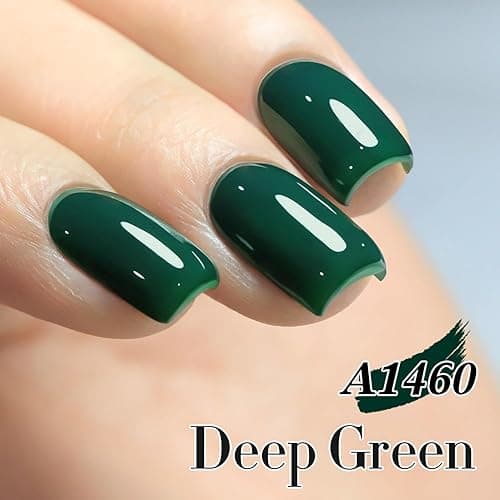 Double Rhythm 15ML Gel Polish Pure Sheer Same Color Same Bottle Soak Off Gel Polish Art Manicure Salon DIY at Home for Women (Deep Green-A1460) thumbnail 6