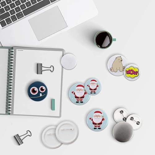 Mostme 200 Sets 58mm/2.25 inch Button Supplies Button Parts for Buttons Maker Machine 58mm, Round Badge Blank Buttons Pins, Includes Plastic Pin Back Cover, Metal Cover, Clear Film&Blank Paper thumbnail 7