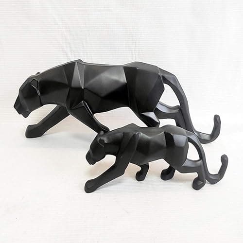 ASNOMY Nordic Modern Polyresin Cheetah Figurine Home Decor, Originality Home Decoration Furnishing Animal Ornament Resin, Resin Statues Home Decor Ornament Figures, Black thumbnail 6