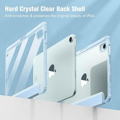 Fintie Hybrid Slim Case for iPad Mini 7 (A17 Pro, 7th Generation) 2024 / iPad Mini 6 (6th Gen) 8.3 Inch, [Built-in Pencil Holder] Shockproof Cover Clear Transparent Back Shell, Blue thumbnail 5