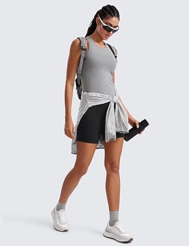 CRZ YOGA Seamless Crewneck Tank Tops for Women - Workout Athletic Running Gym Sleeveless Shirts Racerback Breathable Tee thumbnail 4
