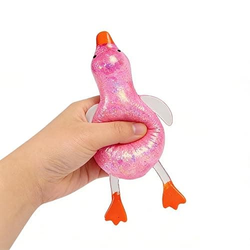 Glitter Cute Duck Squishy Sugar Stress Ball,Soft Duck Stress Relief Sugar Ball Squishy Ultra Squishy and Moldable Slow Rise Relaxing Sensory Fidget Stress for Anxiety Relief (Pink) thumbnail 8