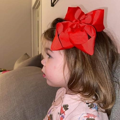 CÉLLOT Big Bows for Girls 40 PCS Grosgrain Ribbon Boutique 6 Inch Hair Bow Alligator Clips For Girls Teens Toddlers Kids in Pairs thumbnail 5