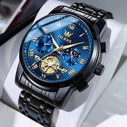 OLEVS Watches Men Waterproof Luxury Big Face Mens Watch Stainless Steel Quartz Analog Dress Watches for Men Luminous Multifunction Man Watch Relojes De Hombre thumbnail 3