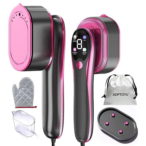 ADPTOYU 2-in-1 Steamer & Iron for Clothes, Portable Handheld Garment Steamer with LED Display, Large Ceramic Panel Travel Clothes Steamer Iron, 10s Fast Heat-Up All-Fabric Remove Wrinkle (Purple) - Image 1