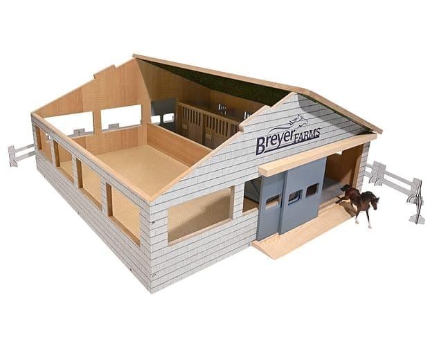 Breyer Horses Breyer Farms Deluxe Arena Stable | 24 Piece Playset | 2 Stablemates Horses Included | 24.25" L x 22" W x 10.5" H | 1:32 Scale | Model #59243 thumbnail 3