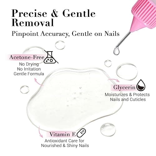 GLAMERMAID 50ML Pinpoint Nail Glue Remover for Press on Nails Acetone-free | Gentle Multi-purpose Nail Adhesive Remover for Fake Nails, Nail Tips & Acrylic Nails with 3 Orangewood Sticks thumbnail 3