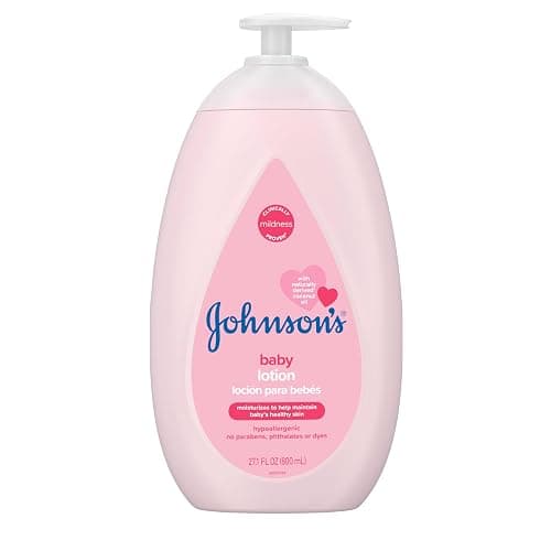 Johnson's Moisturizing Mild Pink Baby Lotion with Coconut Oil for Delicate Baby Skin, Paraben-, Phthalate- & Dye-Free, Hypoallergenic & Dermatologist-Tested, Baby Skin Care, 27.1 Fl. Oz - 27.1 Fl Oz (Pack of 1) - Image 1