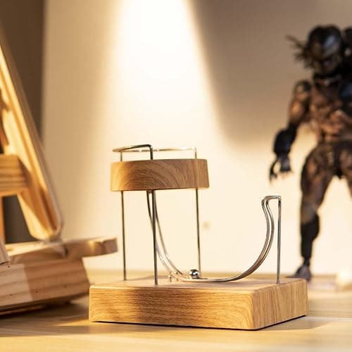 Perpetual Motion Machine, Kinetic Art Perpetual Motion Device Desk Toy, Science Physics Gadget for Office, Desktop Decoration Toys (Wood Grain) thumbnail 5