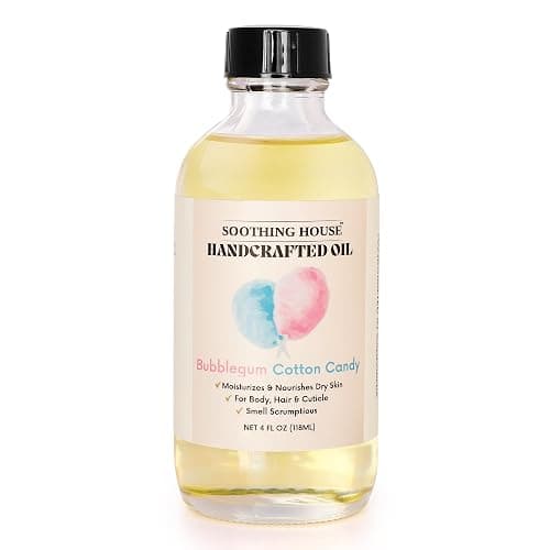 Soothing House Bubblegum Cotton Candy: Moisturizing Body Oil for Soft, Glowing Skin with Almond & Jojoba Oil (4 fl oz) thumbnail 2