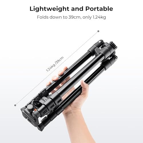 K&F CONCEPT 64 inch/163 cm Camera Tripod,Lightweight Travel Outdoor DSLR Tripods with 360 Degree Ball Head Load Capacity 17.6 lbs/8 kg,Cellphone Clip for Smartphone Live Streaming Vlog O234A1+BH-36 thumbnail 3