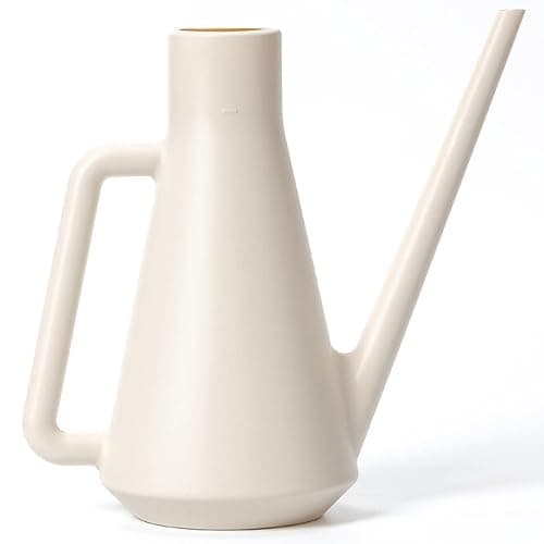 Plastia Gießkanne Klein für den Zimmerpflanzen 1,8 L - Blumengießkanne aus Recyceltem Kunststoff - Giesskanne mit Langem Ausgießer für Einfache Bewässerung, Elfenbein - Image 1