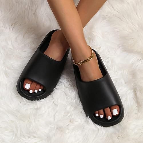Unisex Pillow Slippers Slides for Women and Men, EVA Comfort Super Soft Quick Drying Rubber Shower Cloud Slides, Lightweight Spa Massage Summer Sandals for Adult Couples Indoor and Outdoor thumbnail 5