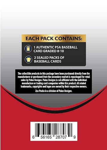 Zoo Packs MLB Baseball PSA Graded Card Mystery Power Pack - Amazon Exclusive thumbnail 2