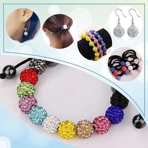 PH PandaHall 100pcs 10mm Yellow Rhinestone Beads Yellow Clay Bead Polymer Crystal Beads Clay Pave Disco Ball Round Diamond Bead for Necklace Bracelet Jewelry Making Party Decoration thumbnail 7