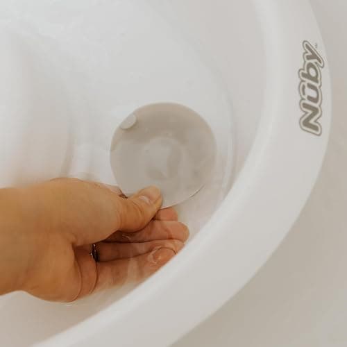 Nuby Newborn Baby Bath with Anti-Slip Support | Soft Headrest | Plug | Suitable from Newborn (White) thumbnail 4