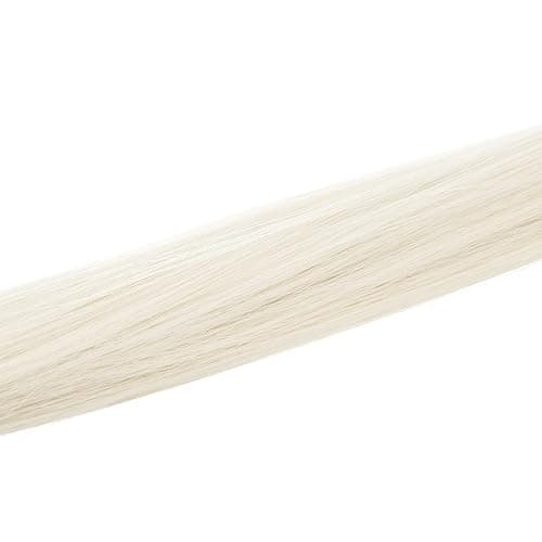 SWACC 12 Pcs Straight One Color Party Highlights Clip on in Hair Extensions Colored Hair Streak Synthetic Hairpieces (Platinum Blonde) thumbnail 4