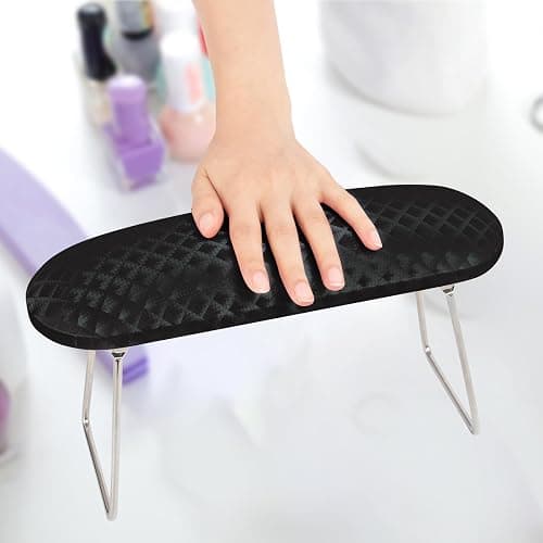 Krofaue Arm Rest for Nails Tech, Professional Microfiber Leather Nail Hand Rest Stand Arm Rest for Acrylic Nails Cushion Hand Holder with Non-slip - Nail Technician Use Must Have (Black) thumbnail 7