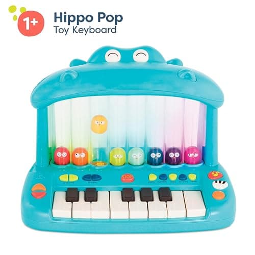 B. toys – Hippo Pop – Musical Toy Keyboard – Play Piano – Songs, Sounds & Lights – Musical Instrument for Toddlers, Kids – 12+ Months thumbnail 5