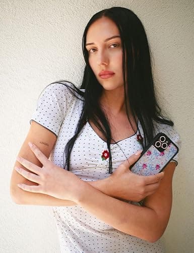 Wildflower Cases - Lovey Dovey Case, Compatible with Apple iPhone 15 Plus | Pink, White, Floral, Doves, Trendy, Cute - Protective Black Bumper, 4ft Drop Test Certified, Women Owned Small Business - Lovey Dovey thumbnail 3