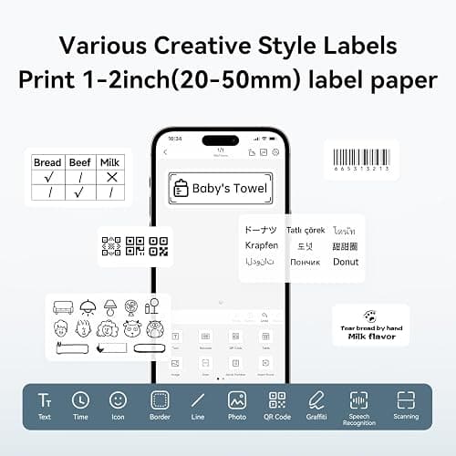 NIIMBOT B1 Label Maker Machine with Tape, 2 Inch Portable Sticker Printer for Home School & Small Business, Compatible with Phones & PC, Blue thumbnail 8