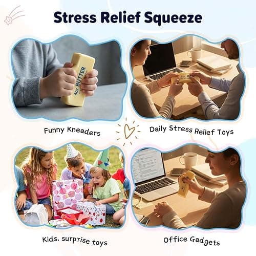 2Pcs Butter Squishy, Slow Rising Squishy, Taba Squishy, Stress Balls, Stress Relief & Fidget Toys for ADHD, Party Favor Gift thumbnail 6