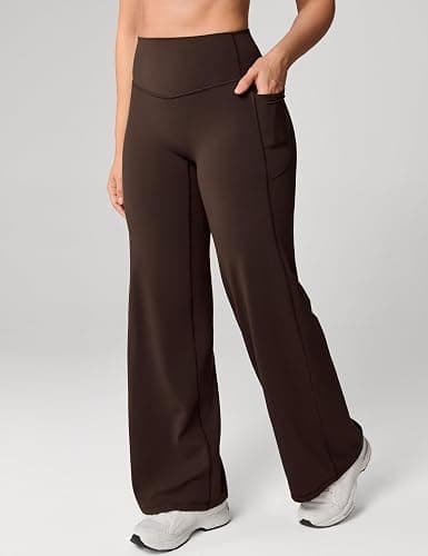 UNISSU Hugcurve No Front Seam High Waisted Wide Leg Yoga Pants for Women with Side Pockets Lounge Buttery Soft - 31" thumbnail 2