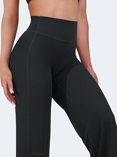 VOYJOY Straight Leggings Bottoms Wide Leg Pants for Women 29"/ 31.5"/33" High Waist Stretch Casual Sweatpants thumbnail 2