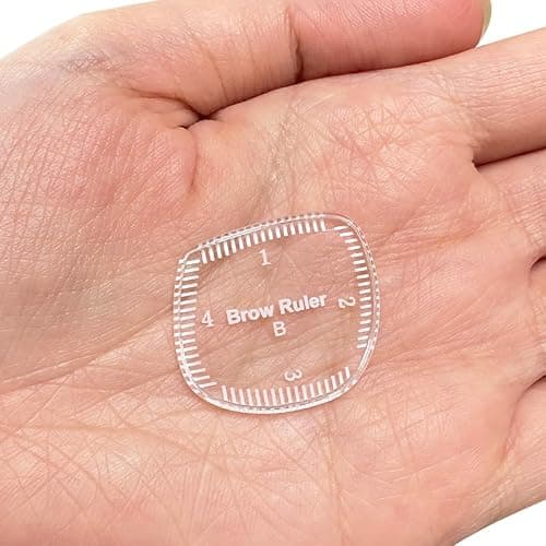 3Pcs Hair Stroke Brow Mapping Ruler Arch Eyebrow Ruler Emplate 1 Minute Fast Drawing Guide Tool Reuse Acrylic Tattoo Pmu Permanent Makeup Hairstroke Stencil (Round-Shaped/3pcs) thumbnail 4