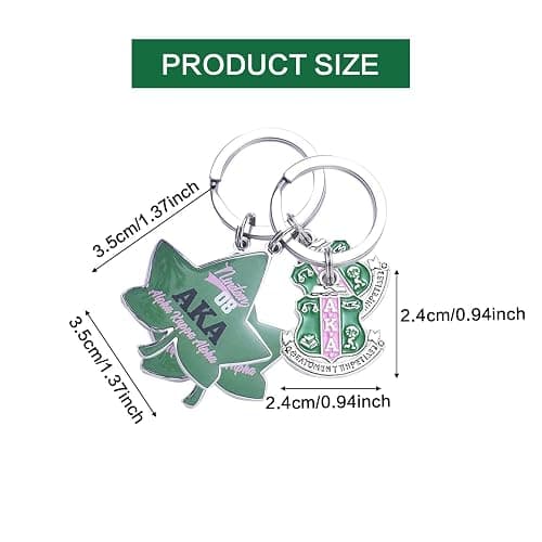 JHJEWH 1908 Keychain,Sorority Paraphernalia Gifts AKA Key Chain Lvy Leaf Pendant Keyring AKA Sorority Gifts for Women Sisterhood Keychains for Sisters Friends thumbnail 2