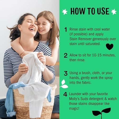Molly's Suds Stain Remover Spray | Gentle Yet Powerful, Great for Baby & Pet Stains | Clean, Simple Ingredients (Fragrance Free) (3 Fl Oz (Pack of 1)) thumbnail 5