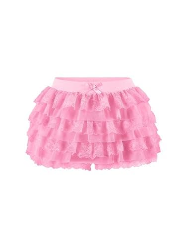 Women Y2K Lace Multi-Layered Bloomers, Lolita Ruffle Shorts, Sexy Short Pumpkin Pants, Elastic Waist Sweet Pettipants - Image 1