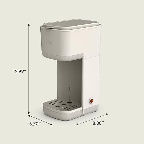 BELLA Single Serve Coffee Maker, K Cup & Coffee Ground Compatible with Removable, Adjustable Drip Tray, Auto Shutoff & Reusable Dishwasher Safe Accessories, Brews 6oz to 14oz, 1000 Watt, Oatmilk thumbnail 2