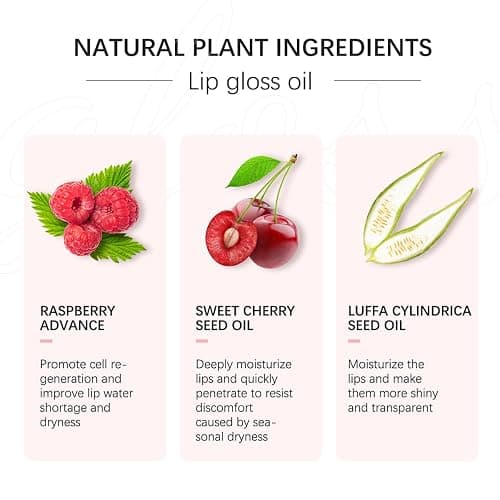 Tiejdhr Hydrating Lip Oil Transparent Plumping Lip Tint Moisturizing Lip Gloss, Nourishing Repairing Non-sticky Lip Care, 0.21 Fl Oz (012# Rosewood) thumbnail 5