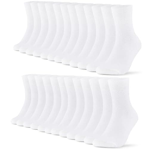FALARY 12 Pairs Black Mens Socks, Plain Socks for Men - Cotton Socks Men Women Comfortable Suitable for Work & Casual Wear - Breathable, Stain Resistant, Durable Men's Smart Dress Socks - Image 1