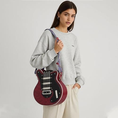 Nenkarn Guitar Purse, Men and Women Guitar Shaped Crossbody Shoulder Bag, Novelty Crossbody Bag for Women with Adjustable Shoulder Strap thumbnail 7
