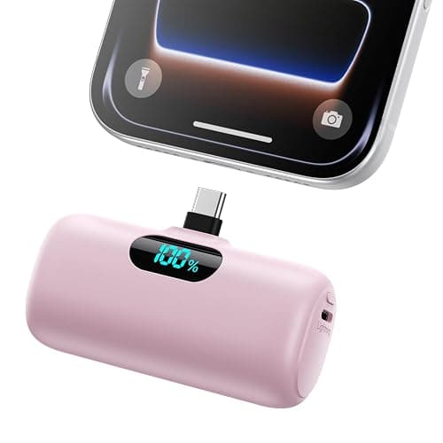 Feob Mini Portable Charger 5000mAh Power Bank,15W PD USB C Cell Phone Portable Power,LCD Display Battery Pack Compatible with iPhone 17/Air/17 Pro/17Pro Max/16/15 Android/Samsung/Moto(Type-C Only) - Image 1