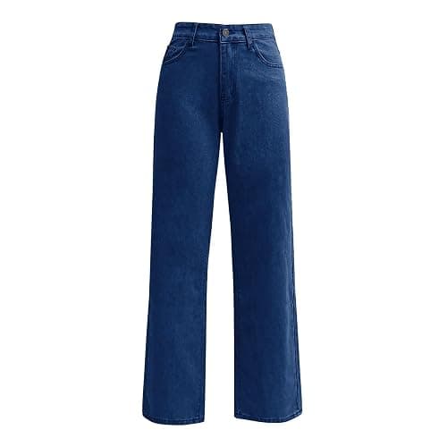 Straight Leg Jeans for Women High Waisted Stretch Denim Pants Fashion Baggy Trouser Wide Leg Jean Pants with Pockets thumbnail 6