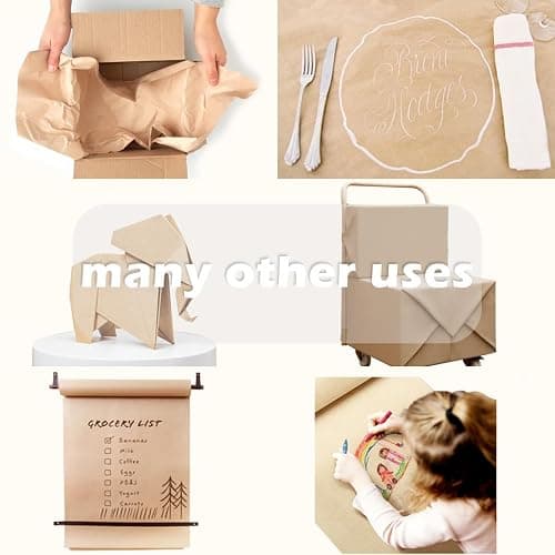 PerkHomy Brown Kraft Paper Roll 36" x 1,800" (150') for Gift Wrapping Bouquet Flower Art Painting Craft Writing Packaging Shipping 80GSM 55LB (Brown, 36" x 150') thumbnail 5