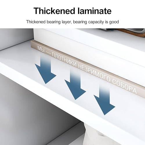 balurukt 70.9 Inch Tall Narrow Bookcase,6 Tier Bookshelves,Floor Standing Storage Cabinet,Corner Bookshelf with Storage,Shelves Display shelves for Living Room Bedroom Kitchen Office - White thumbnail 7